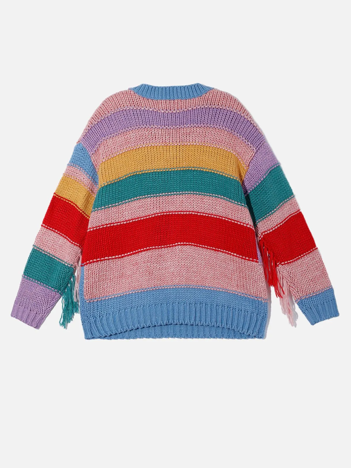 Aelfric Eden Irregular Colorful Patchwork Wool Blend Sweater