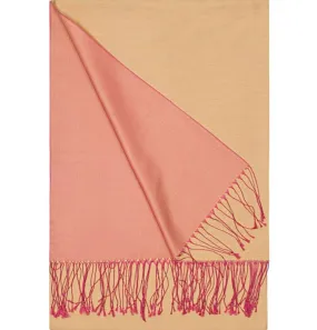 Aker Double-Sided Silk Hijab Shawl #062 - Pink/Orange