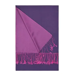 Aker Double-Sided Silk Hijab Shawl #390 Fuchsia / Purple