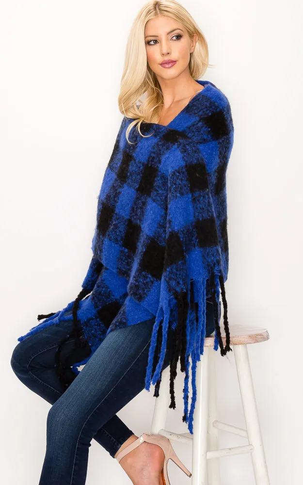 AS319/JS1269/9488 Buffalo Check Puffy Scarf w/Fringes