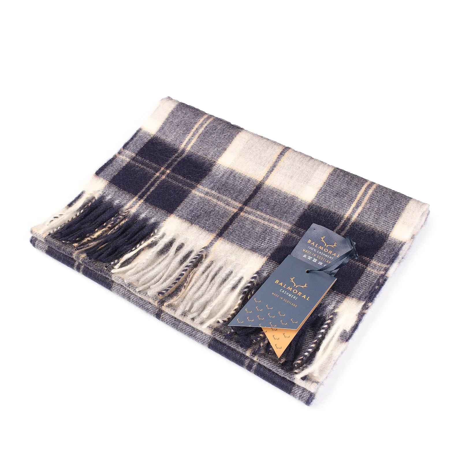 Balmoral 100% Cashmere Woven Scarf Bannockbane Silver