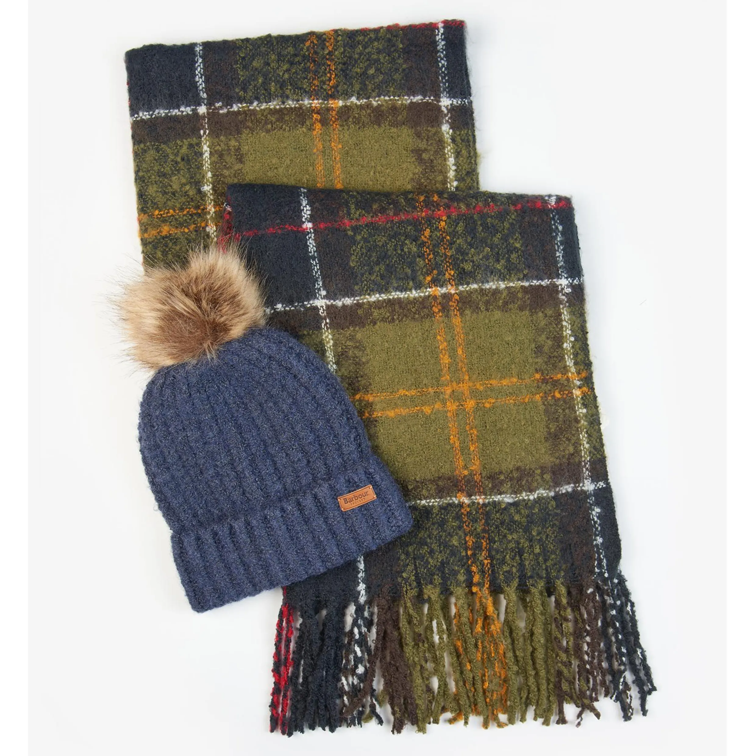 Barbour Saltburn Hat & Tartan Scarf Giftset Classic Tartan LGS0077