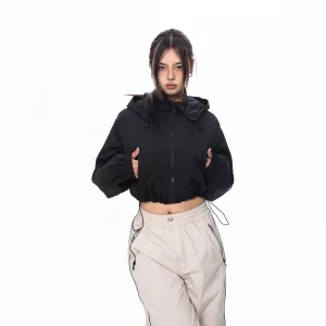 BB Cropped Hooded Windbreaker Jacket