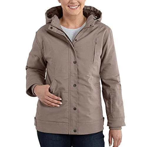 BG Carhartt 101734 Women's Full Swing Quick Duck Norwich Jacket - Small - Light Shale Brown