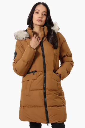 Canada Weather Gear 3/4 Length Puffer Parka Jacket - Camel