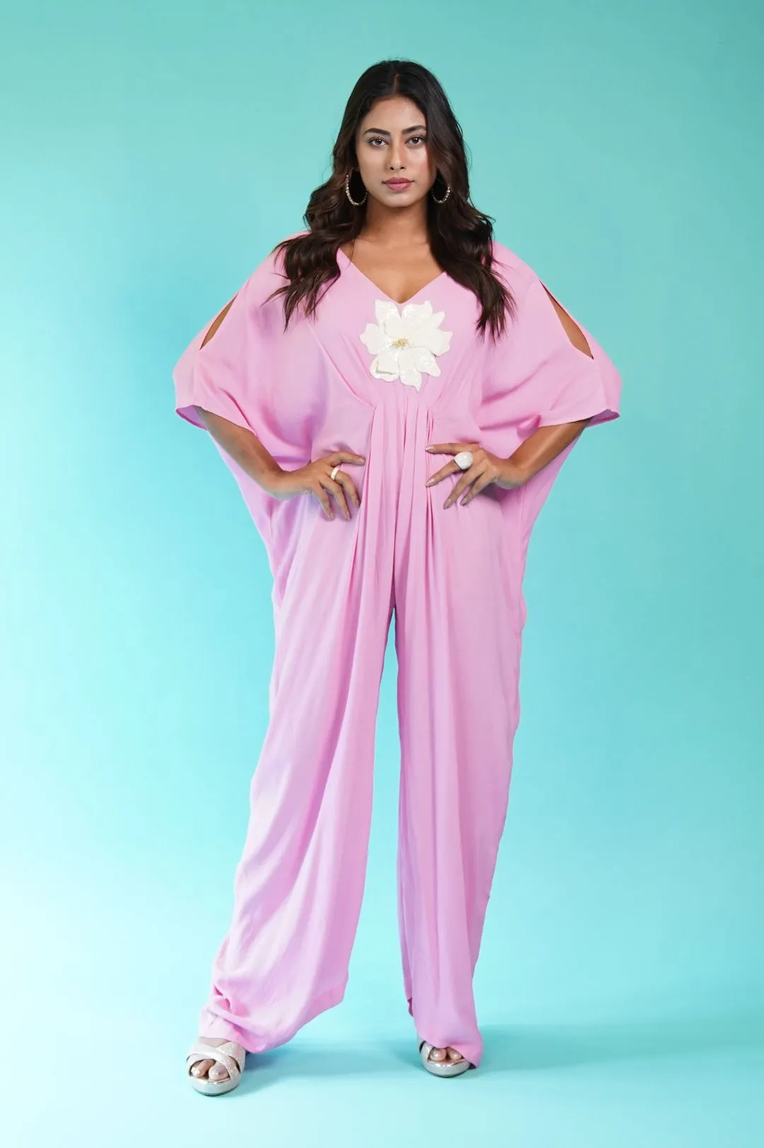 Candy Pink/Poppy Kaftan Jumpsuit