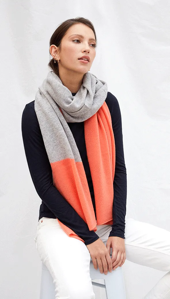 CASHMERE TRAVEL WRAP - LIGHT GREY MELANGE   MANGO