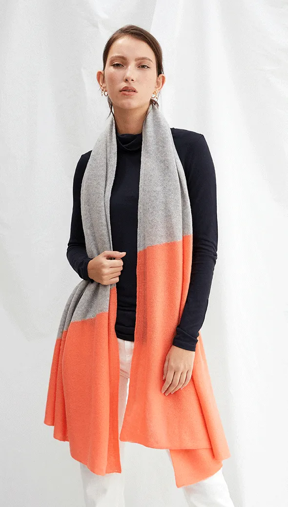 CASHMERE TRAVEL WRAP - LIGHT GREY MELANGE   MANGO