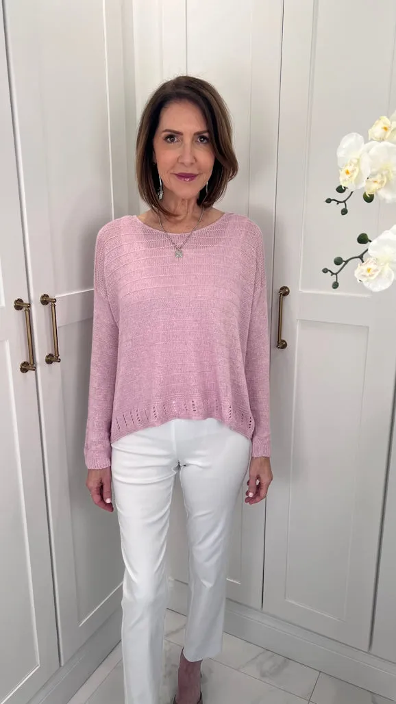 Cheryl LS Ribbed Linen Blend Sweater (BLS231)