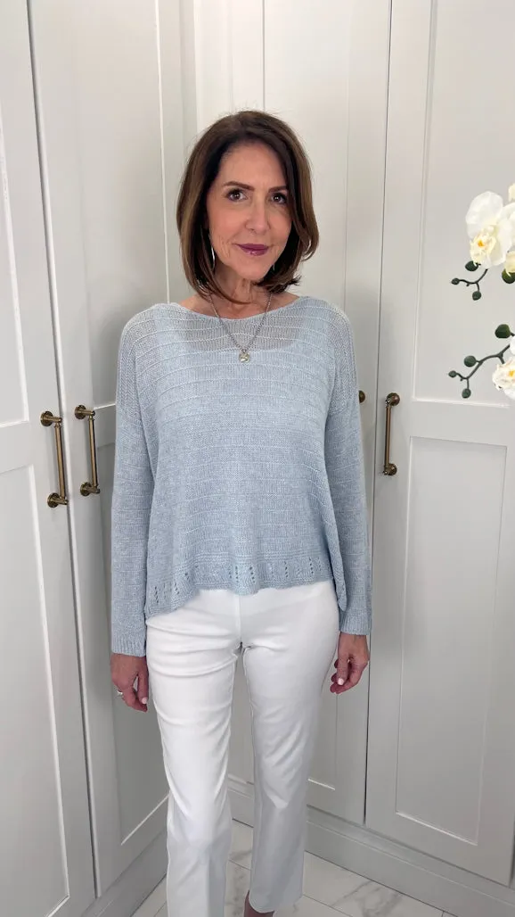 Cheryl LS Ribbed Linen Blend Sweater (BLS231)