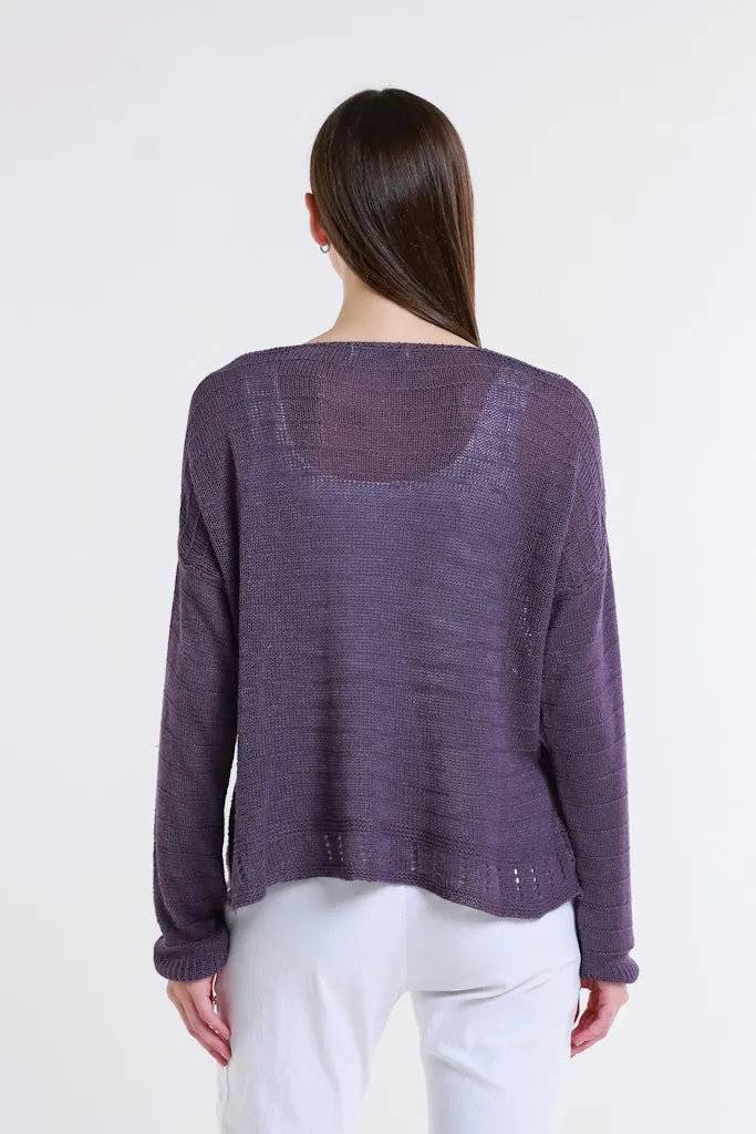 Cheryl LS Ribbed Linen Blend Sweater (BLS231)