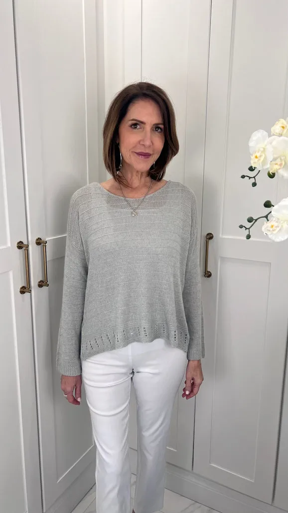 Cheryl LS Ribbed Linen Blend Sweater (BLS231)