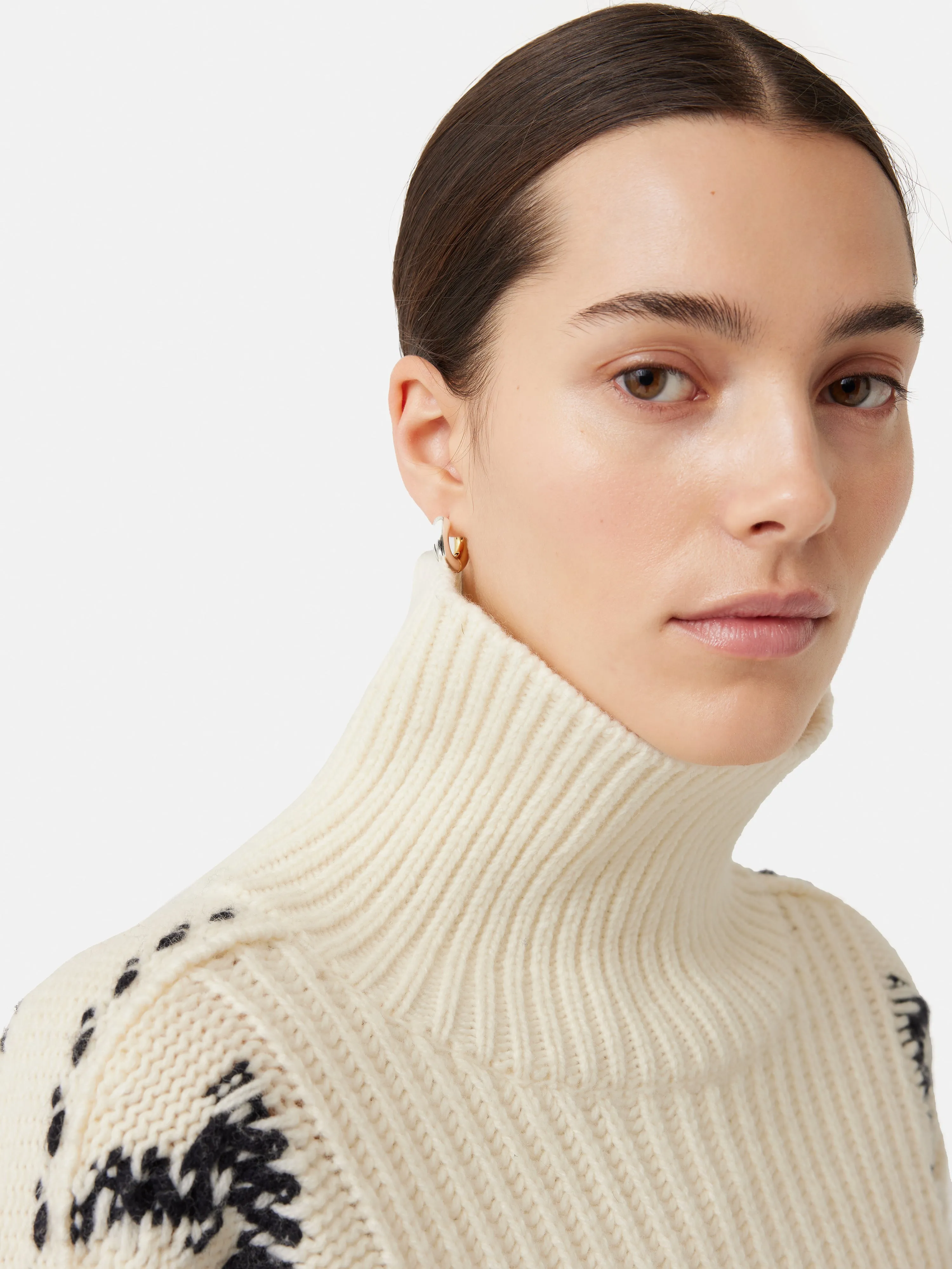 Chevron Ski Jumper | Cream