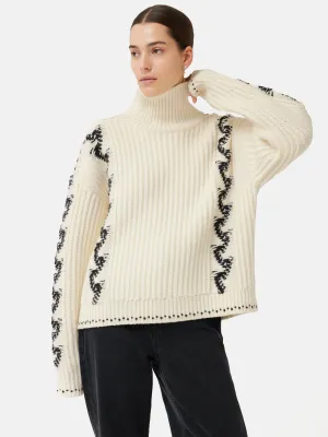 Chevron Ski Jumper | Cream