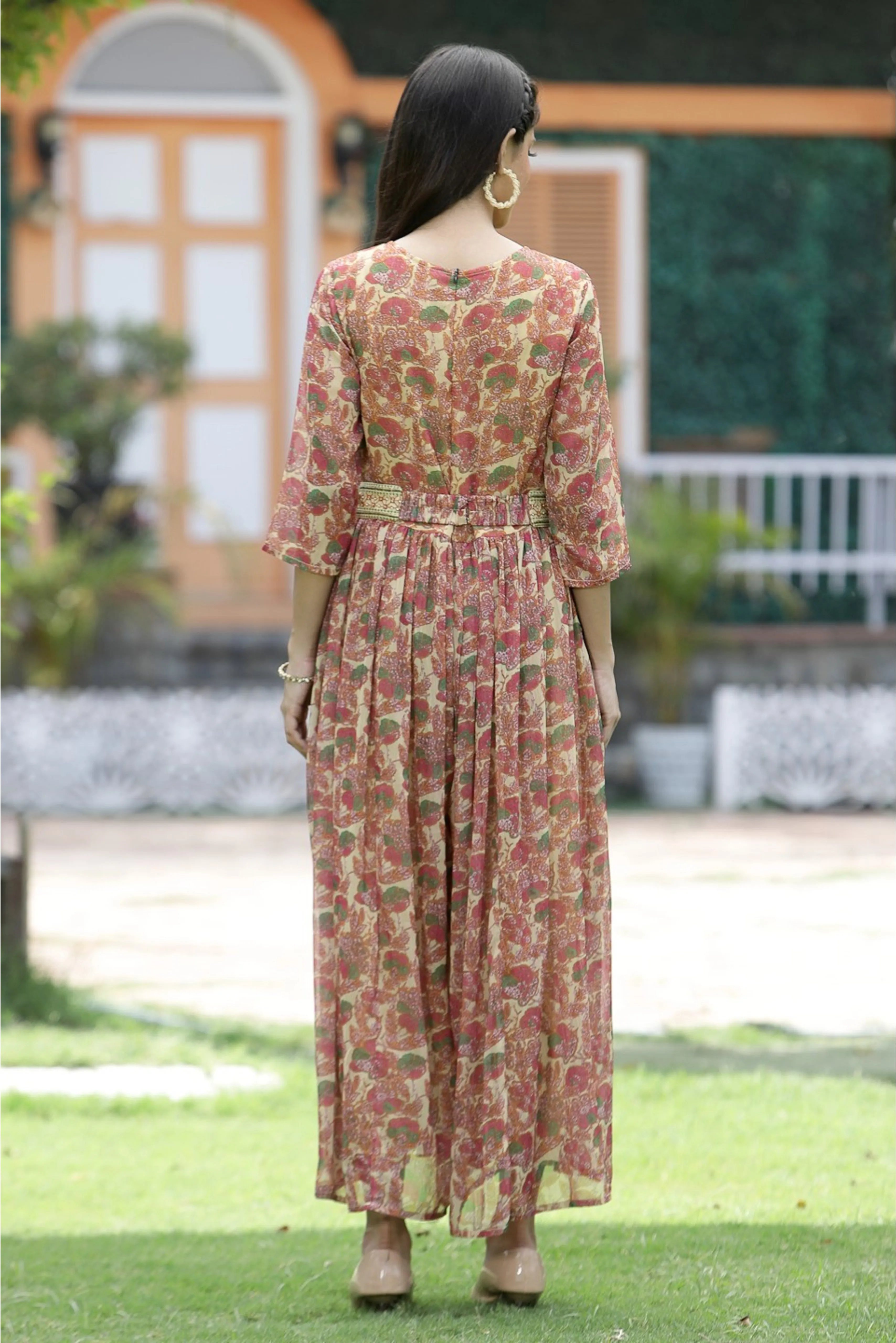 Chiffon Printed Flared Jumpsuit