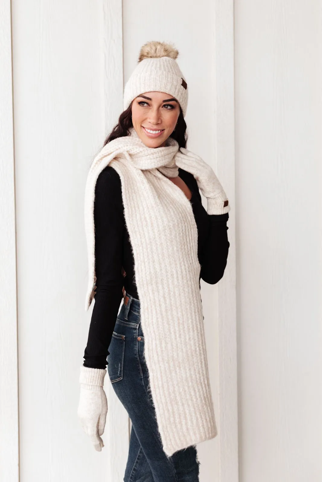 Classic Rib Scarf in Oatmeal