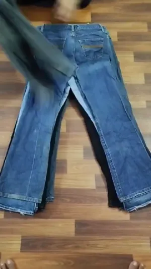 Custom handpick Y2k 23 flared embriodery pants