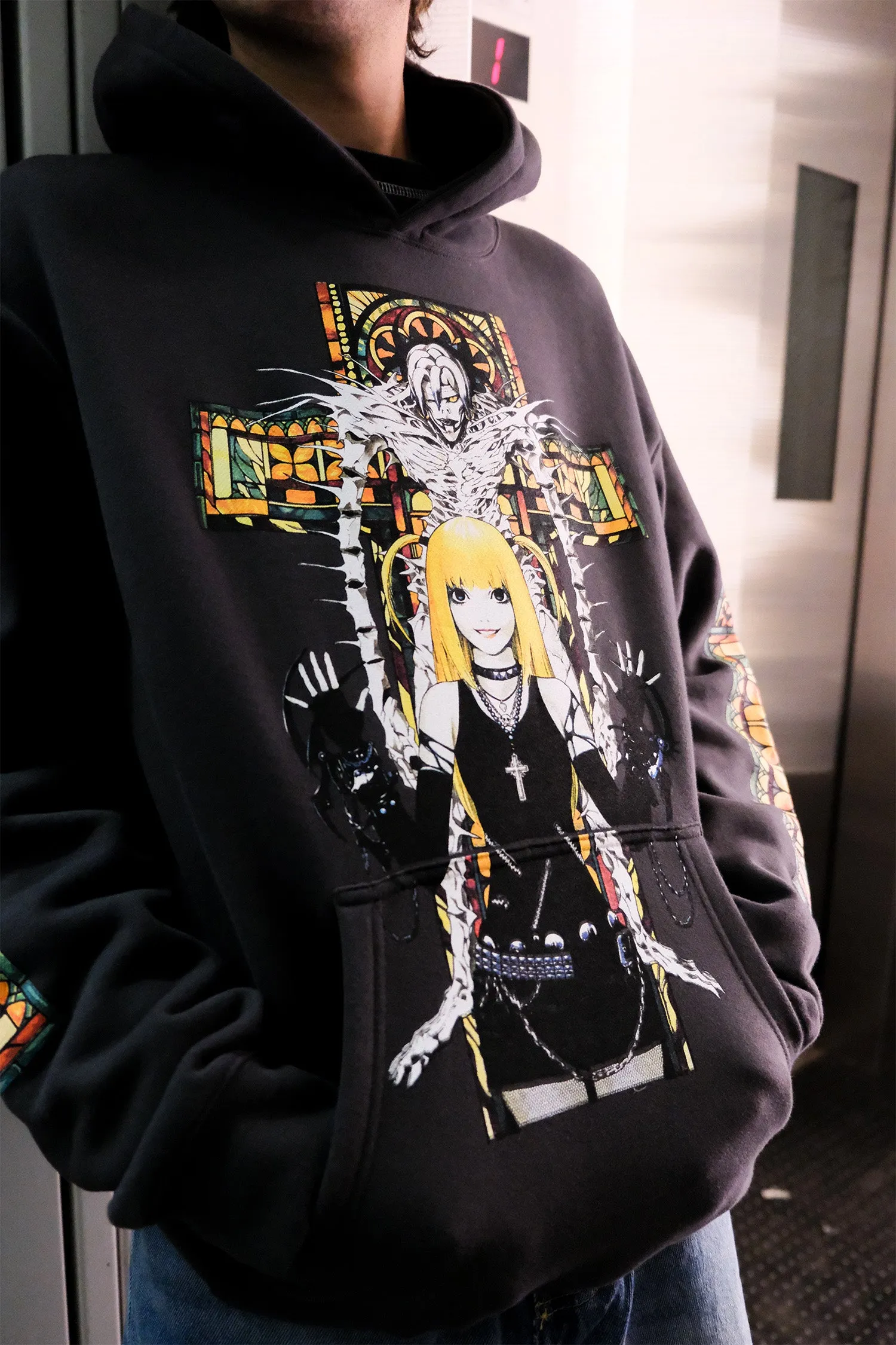 Death Note Misa Stained Glass Pullover Hoodie - Bristol Black