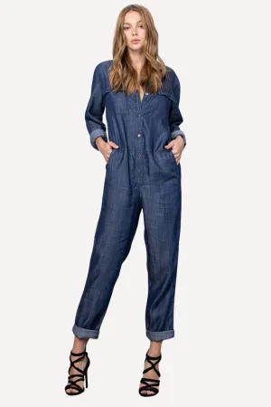 Denim Long Sleeve Jumpsuit