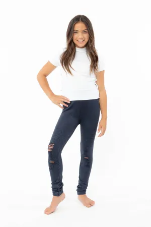 Distressed Moto Denim Leggings