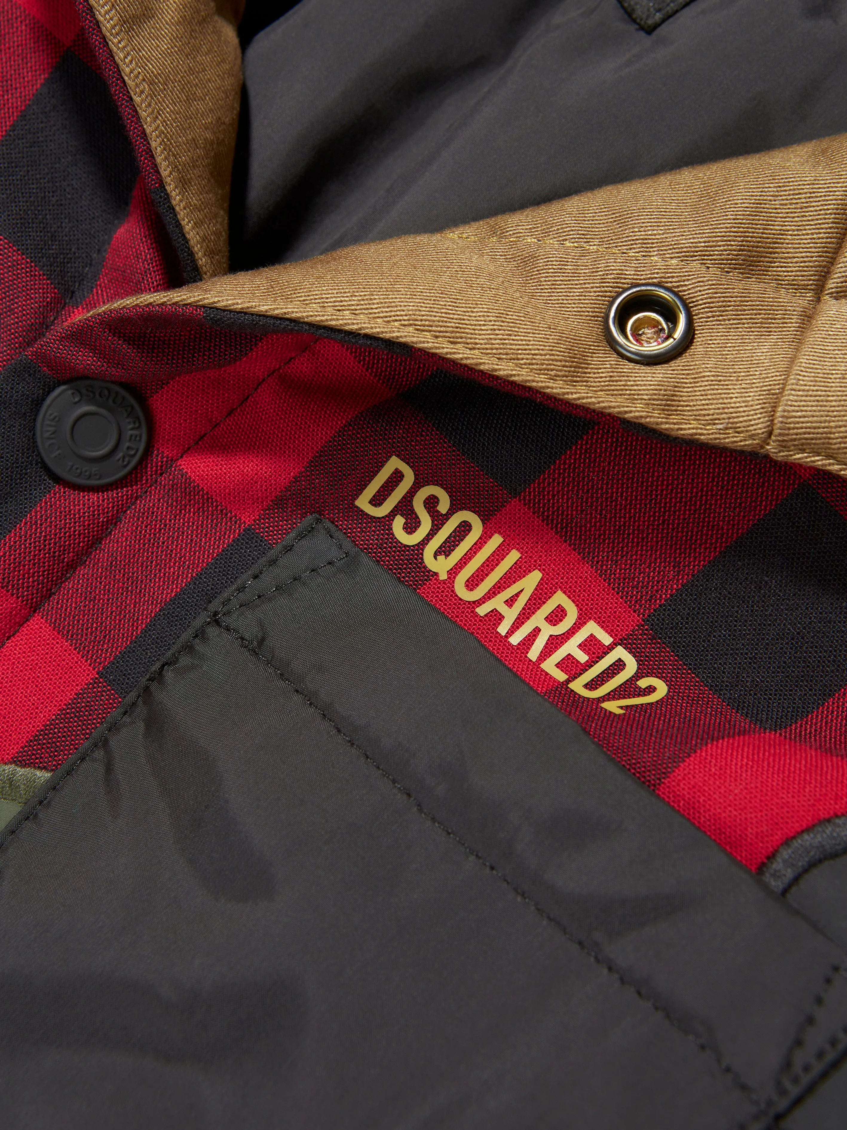 Dsquared2 Boys Checked Camo Contrast Over Jacket