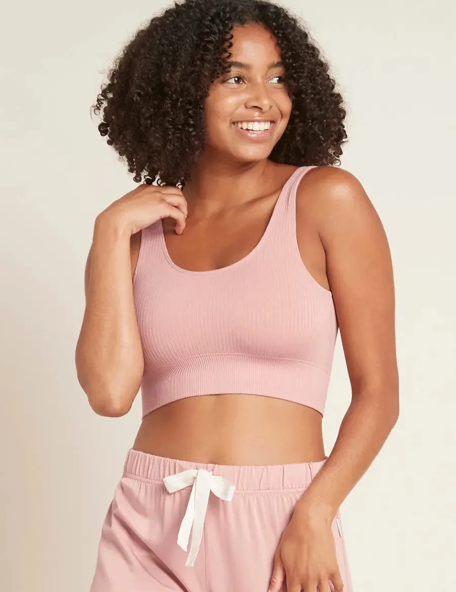 Dusty Pink Ribbed Seamless Bra