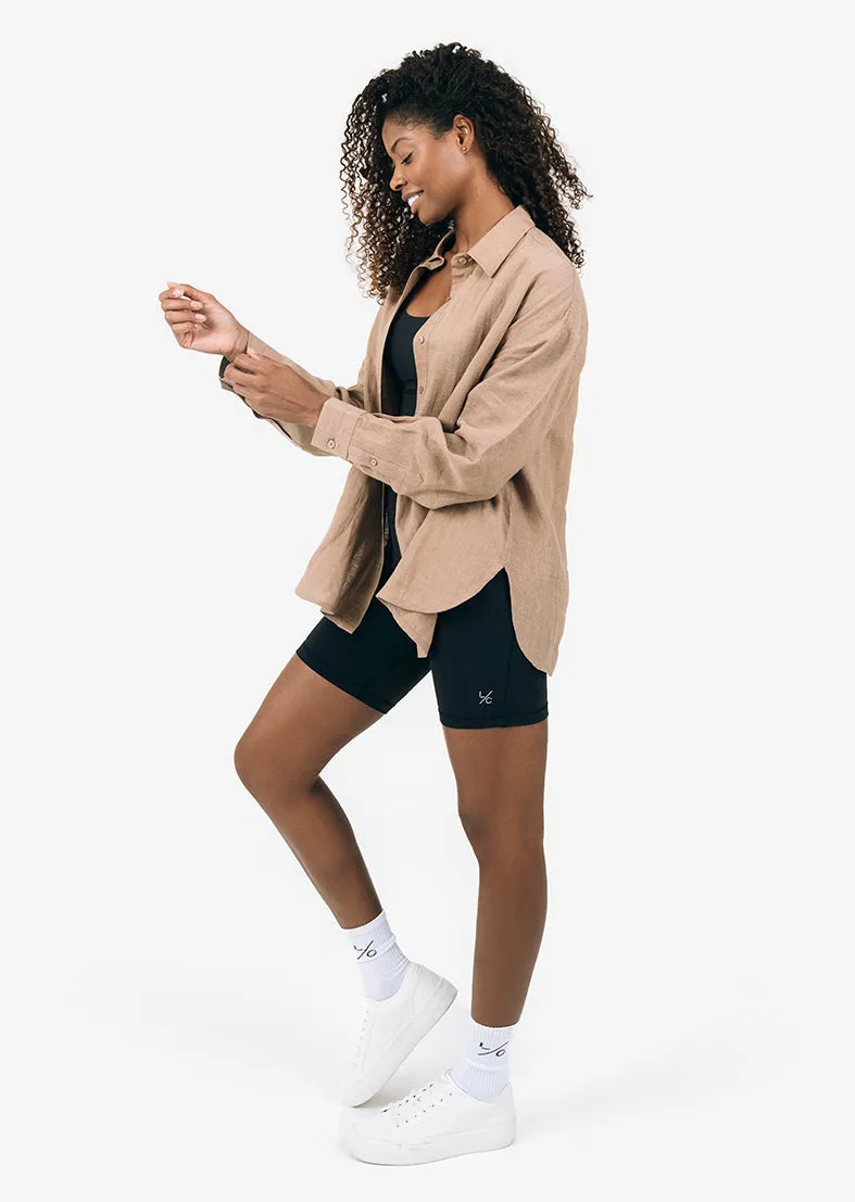 Elevate Linen Shirt Caramel