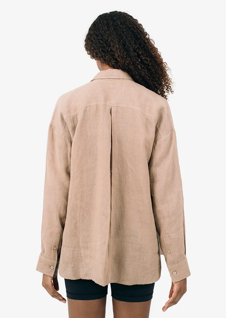 Elevate Linen Shirt Caramel