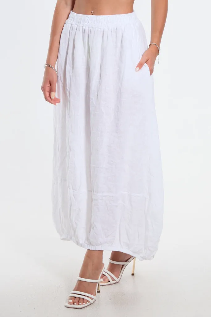 Farren Linen Balloon Bottom Skirt (SL110)