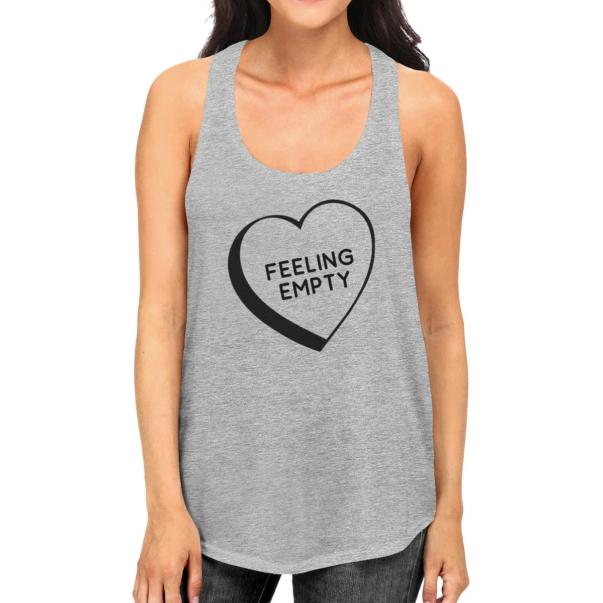 Feeling Empty Heart Women's Grey Unique Design Tanks Gifts For Her