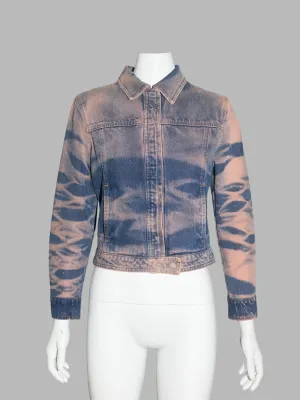 Fendi Jeans 1990s pink and blue cotton shibori tie dye denim jacket