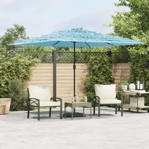 Garden Parasol with Steel Pole Blue 290x290x238 cm