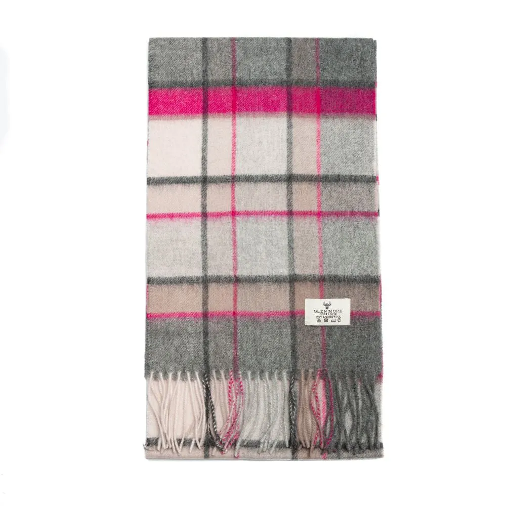 Glenmore 100% Lambswool Tartan Scarf - Old Town Mulberry