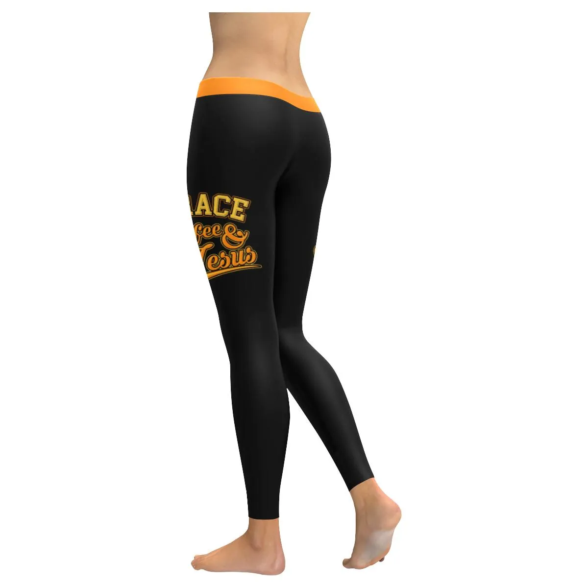 Grace Coffee & Jesus Soft Leggings For Women - Christian Leggings For Women