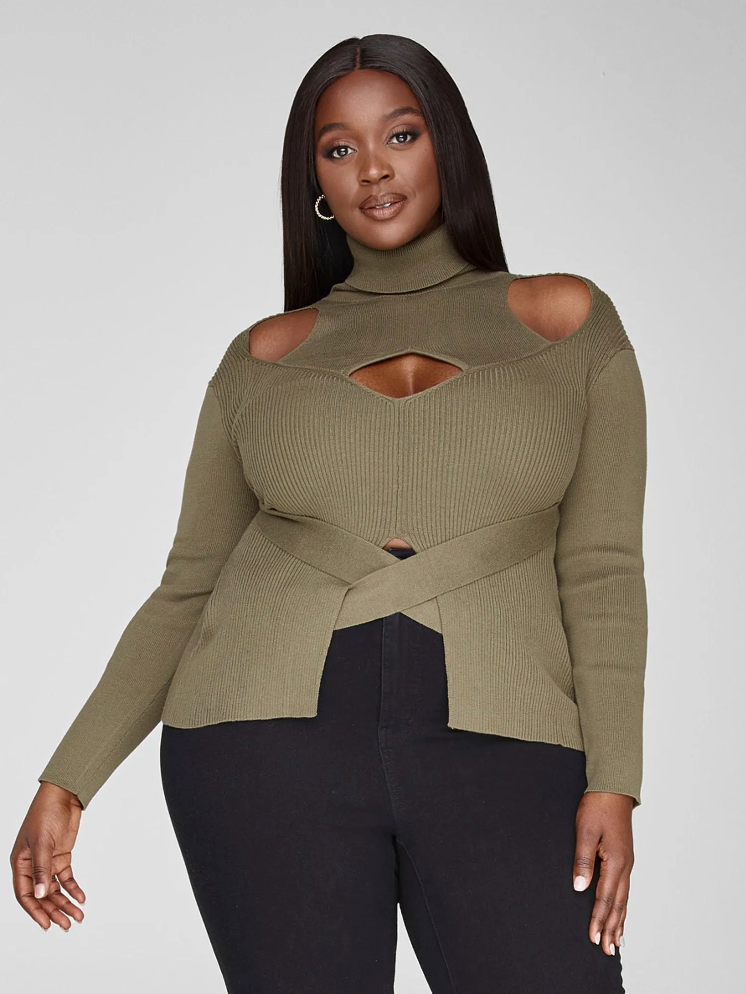 Grace Cutout Turtleneck Sweater