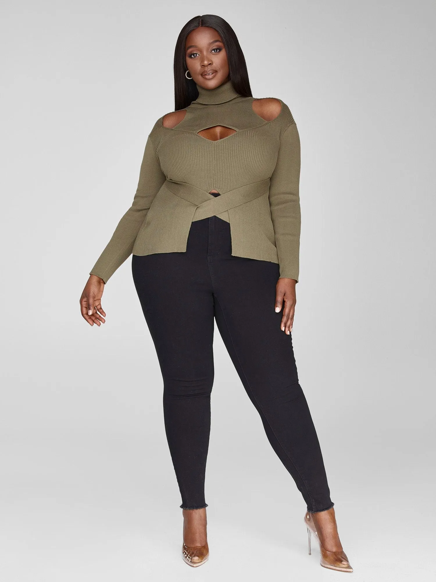 Grace Cutout Turtleneck Sweater