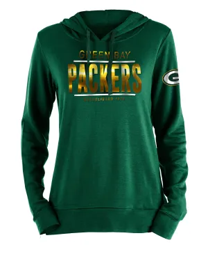 Green Bay Packers Foil Relaxed Fit Pullover Women's Hoodie