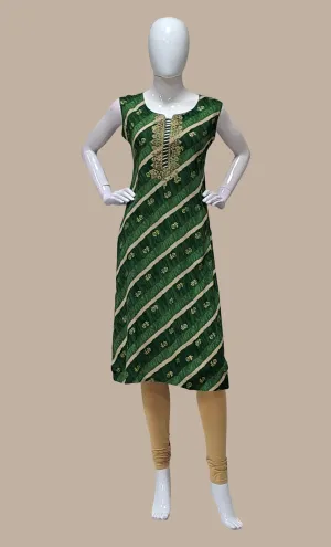 Green Embroidered Kurti Top