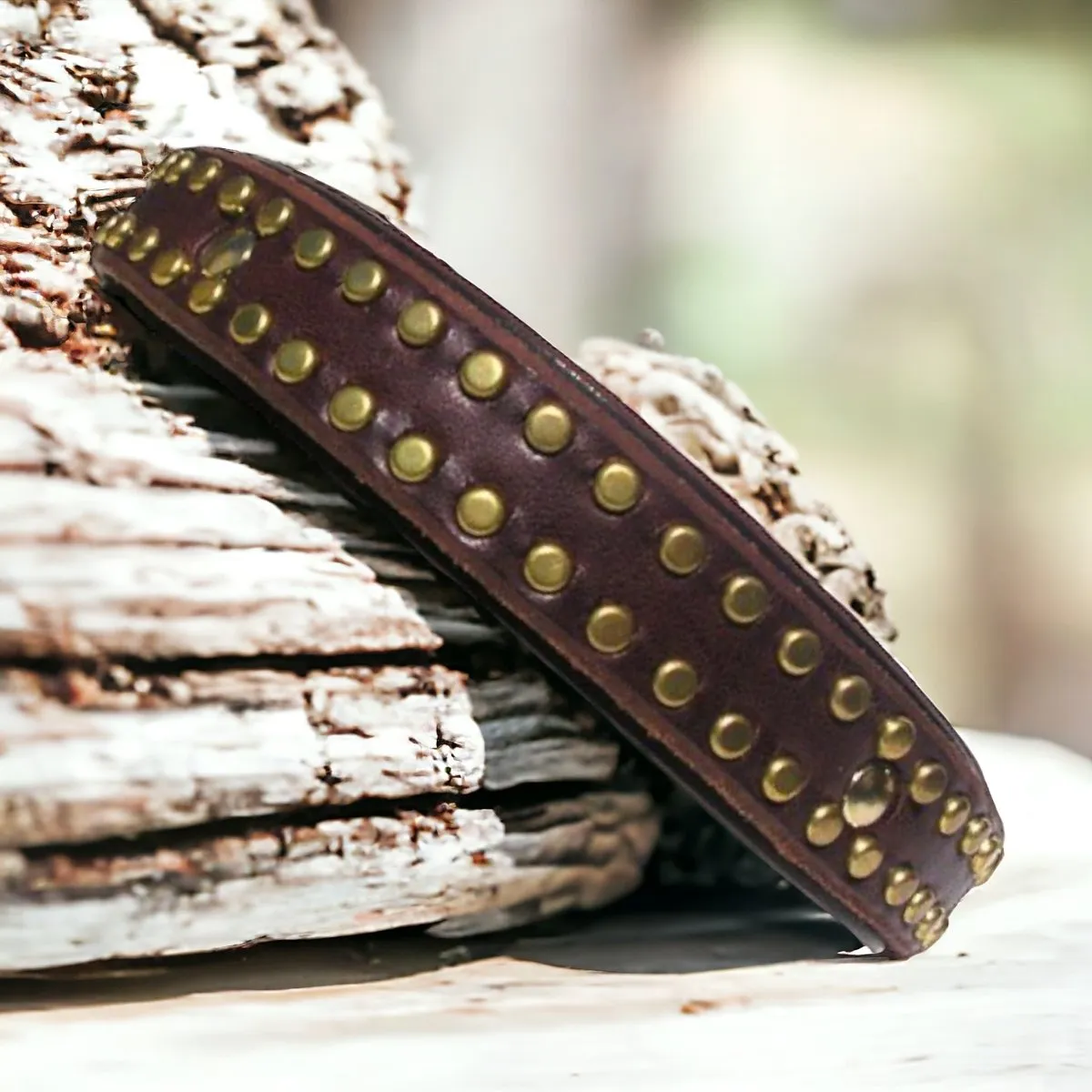 Hamptons Leather Dog Collar