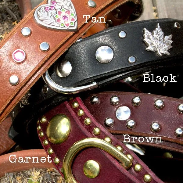 Hamptons Leather Dog Collar