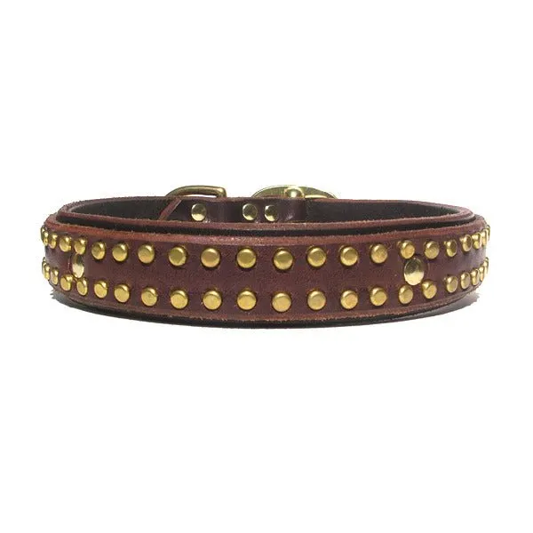 Hamptons Leather Dog Collar