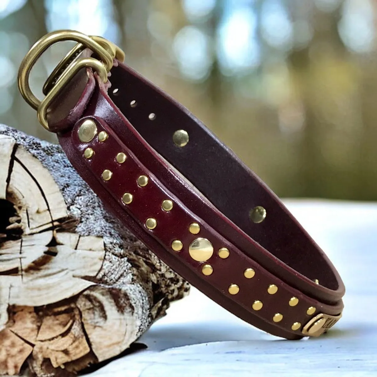 Hamptons Leather Dog Collar