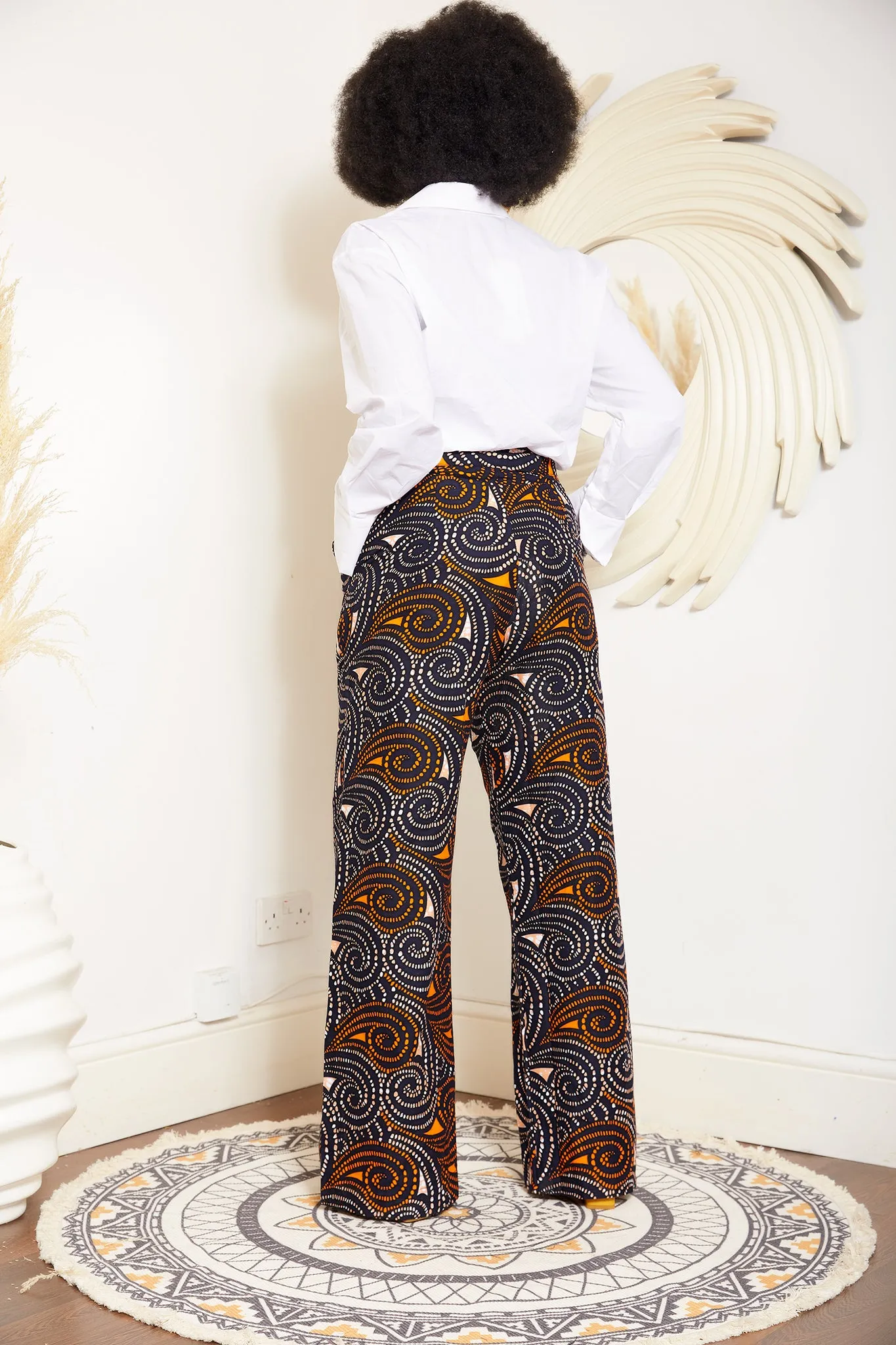 High Waisted African Print Palazzo Trouser - Ericca