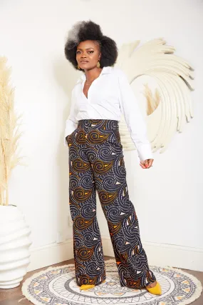 High Waisted African Print Palazzo Trouser - Ericca