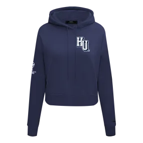 HOWARD UNIVERSITY CLASSIC WOMEN'S FLC CROPPED PO HOODIE (MIDNIGHT NAVY)