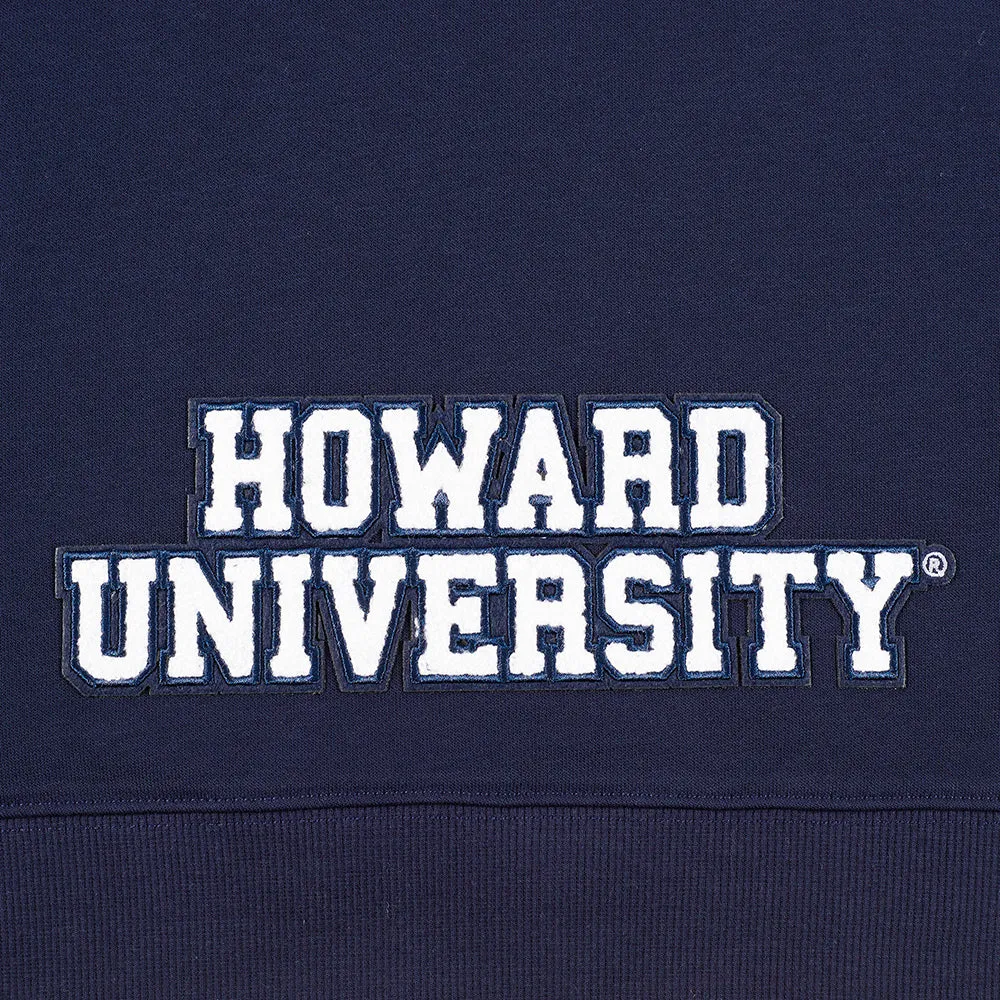 HOWARD UNIVERSITY CLASSIC WOMEN'S FLC CROPPED PO HOODIE (MIDNIGHT NAVY)