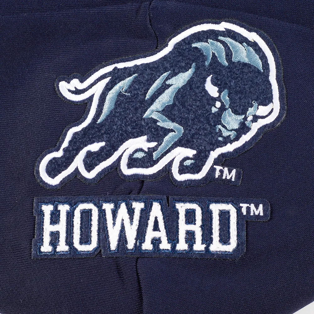 HOWARD UNIVERSITY CLASSIC WOMEN'S FLC CROPPED PO HOODIE (MIDNIGHT NAVY)