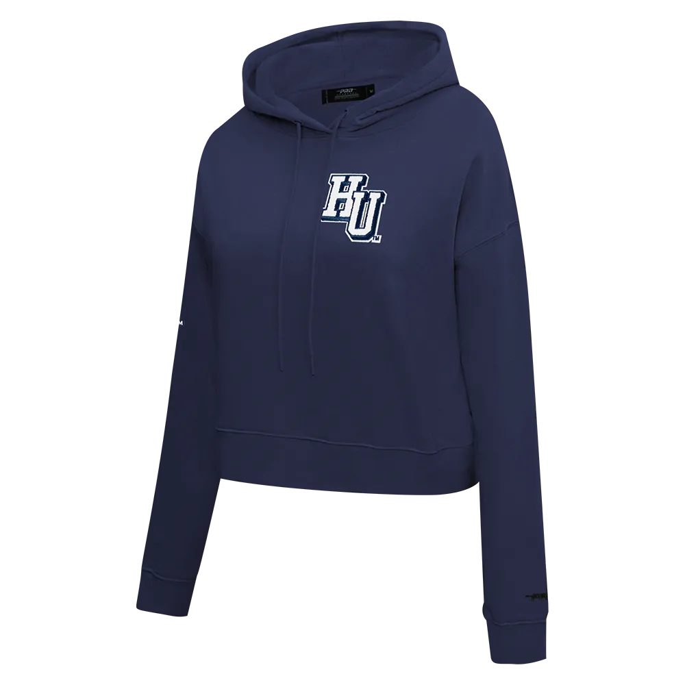 HOWARD UNIVERSITY CLASSIC WOMEN'S FLC CROPPED PO HOODIE (MIDNIGHT NAVY)