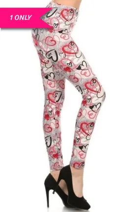 I HEART YOU Print Legging