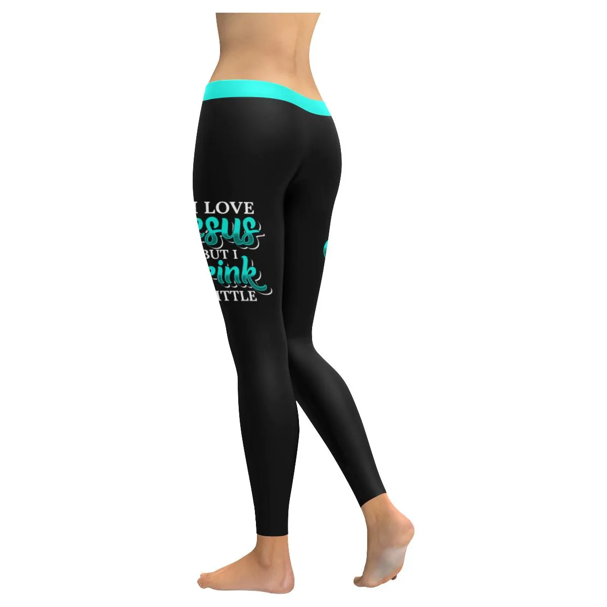 I Love Jesus But I Drink A Little Soft Leggings For Women Christian - Christian Leggings For Women